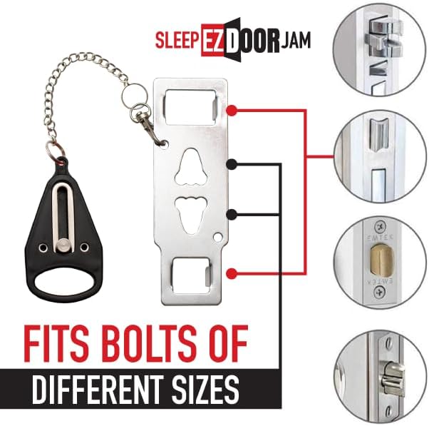 Sleep EZ Portable Door Lock - Set of 2 Travel Door Locks for Hotel Room, B & B, or Dorm Room Security - Portable, Ultra Secure Dorm Lock
