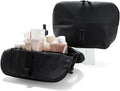 THE VERTI-Vertical Waterproof Makeup & Toiletry Bag | 23-Pocket Organizer with Upright, Fold-Down Design for Skincare, Toiletries & Essentials (Onyx)
