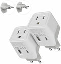Ceptics Brazil Travel Plug Set - with 2 USB + USA Socket Input - Type C and Type N- Ultra Compact - Safe Grounded Perfect for Cell Phones, Laptops, Camera Chargers
