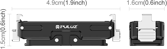 PULUZ Quick Release Mount for Insta360 GO Ultra,Magnetic Aluminum Alloy Foldable 2-Prong and 1/4 Thread Expansion Stand Fixed Holder Base Bracket for Insta360 GO Ultra Camera