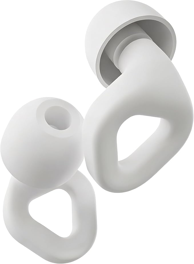 Zenz Unwind Ear Plugs for Sleeping Noise Reduction – Soft Silicone Reusable Earplugs for Sleep, Focus & Work – 28dB Noise Reduction with Storage Case – XS/S/M/L Eartips (Glacier White, One Size)