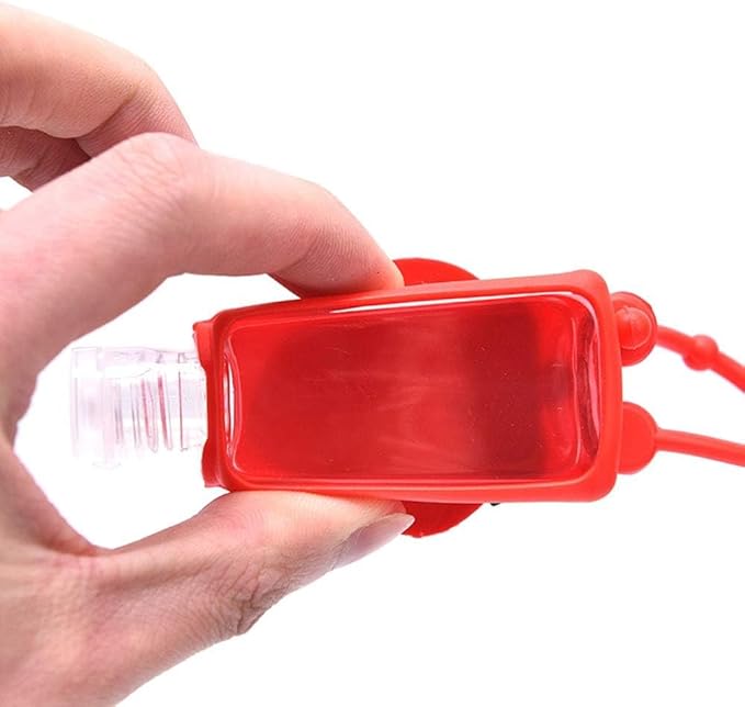Strawberry Empty Travel Hand Sanitizer Bottle, Silicone Sleeve Refillable Empty Squeeze Leakproof Flip Cap Keychain, Hand Soap Holder Cosmetic Containers, Refillable Portable Travel Containers