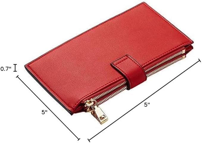 Travelambo Leather Wallets for Women Slim RFID Blocking Bifold Credit Card Holder Wallet