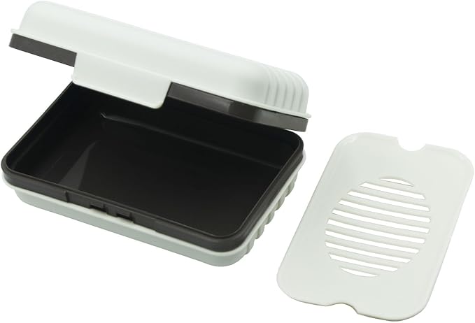 2 Pack Travel Soap Case Holder,Portable Soap Box with Draining Layer for Shower,Bathroom,Camping,Hiking,Gym (White)
