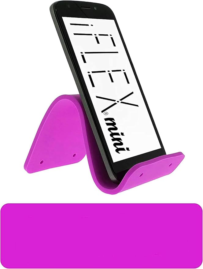 iFLEX Mini Flexible Phone Holder for Travel, Work and Home – This Travel Cell Phone Stand is The Perfect iPhone Holder and Works with Any Smartphone – Non-Slip Grip, Strong and Durable (Purple)