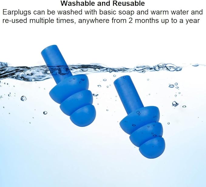 50 pairs of Soft Reusable Silicone Ear Plugs for Swimming, Sleeping & Concerts - Individually Wrapped & Waterproof Ear Protection - Comfortable Noise Reduction up to 25dB NRR - Ideal for Adults
