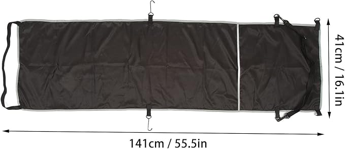 Ergonomic Airplane Footrest Hammock Cover Adjustable Travel Footrest for Improved Sitting Position on Planes Buses and Outdoor Seating (Black)