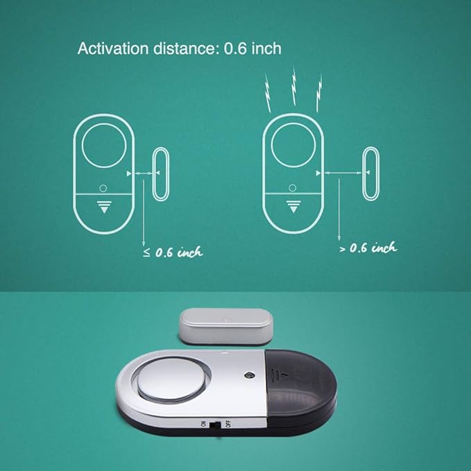 120 DB Loud Door and Window Open Alarm Sensor 1 Pack for Kids, Dementia Patients Safety, Wireless Security Alarm Keeps Your Home, Pool, Cabinet, Business Safe