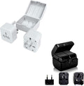 2 Pack Universal Travel Adapter Compact World Travel Adapter Kit All in One Charger Plug Converter with Carry Case for Power Strip Wall Outlet US AU UK CN France DE Europe China Australia Japan