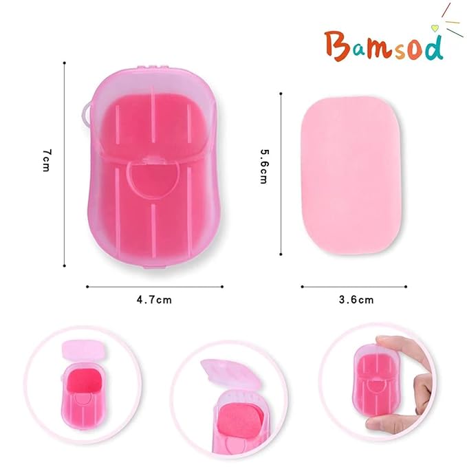 Bamsod 12 Boxes (240 Sheets) Mini Hand Soap Sheets Soap Paper Sheets Portable Disposable Travel Scented Bath Slice Sheet Foaming Paper Soap Confetti Slide Flakes for Travel and Outdoor