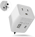 Ceptics Australia, New Zealand, China Travel Adapter Plug - Dual USB Input - Ultra Compact - USA to Type I - Perfect for Cell Phones, Chargers, Cameras, Tablets, and more (CTU-16)