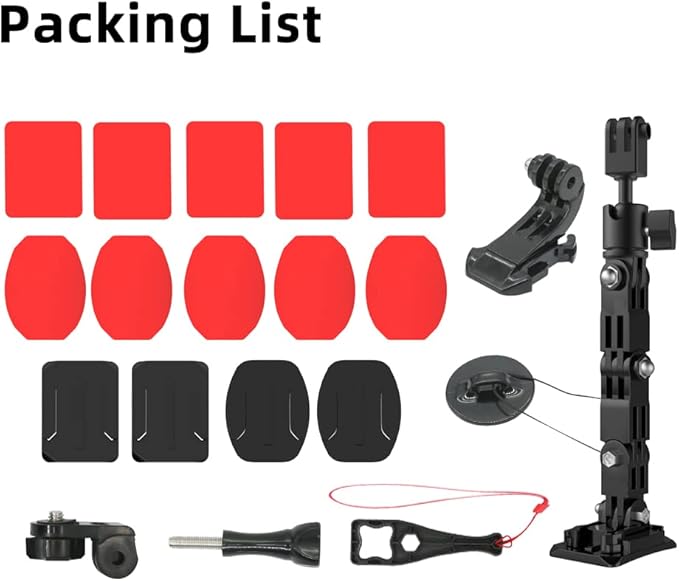 Motorcycle Helmet Chin Mount Kit Compatible with GoPro Hero 13 Black, Hero 12/11/10/9/8/7, DJI Action 6/5 Pro/4/3 and More Action Cameras (Ball Head Motorcycle Helmet Chin Mount)
