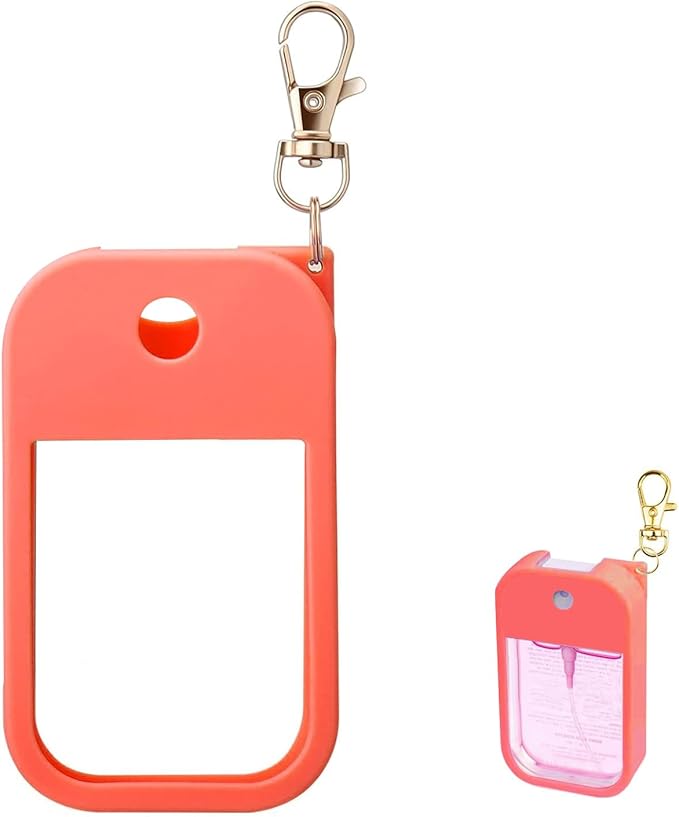 Silicone Case for Touchland Hand Sanitizer Spray 1 FL OZ., Stylish Protective Cover with Keychain Hanging Accessory