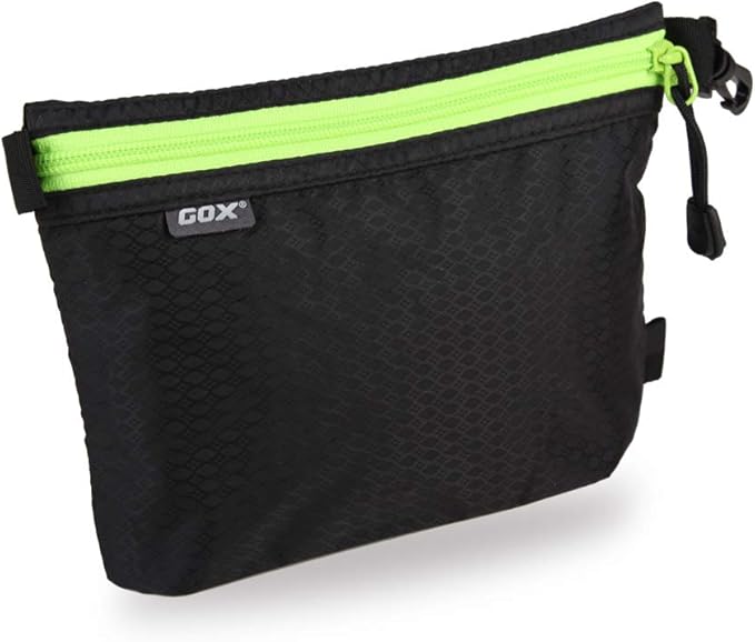 GOX Ultra Light Carry On Small Zipper Pouch, Toiletry Bag, Packing Sack, Makeup Bag, Digital bag,Watre Repellent Nylon (Black)