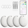 Bluetooth Tracker for Android (White, 4Pack), Works with Google Find My Device App, IP67 Waterproof, Replaceable Battery, Tracker Tag for Keys, Backpack, Suitcases, Travel and Commute