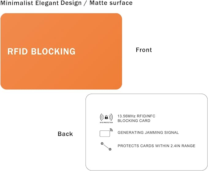 RFID Blocking Card - 3 Pack, Contactless NFC Credit Card ID Protection Safe Bank Card Passport Entire Wallet Purse Shield Protector Blocker Guard (Pack of 3, Orange)