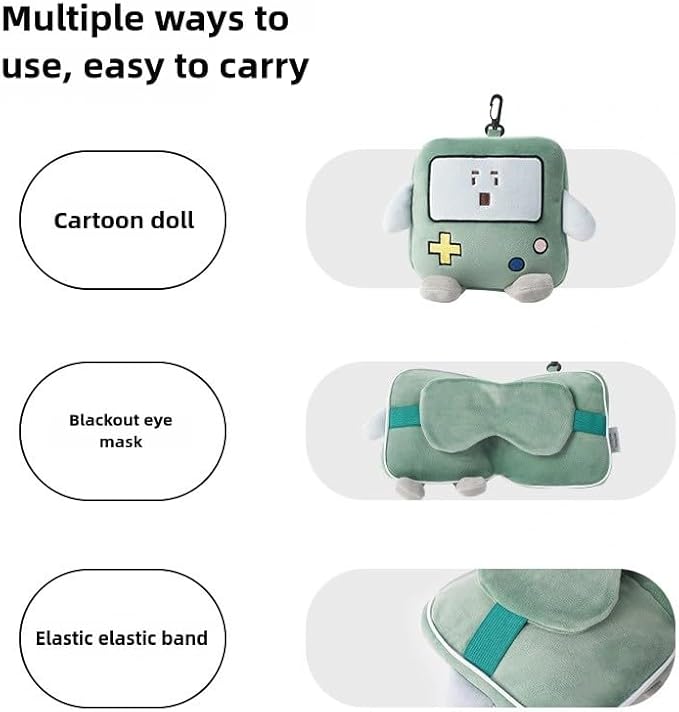 Cartoon Game Console Pillow Eye Mask 2 in 1 for Travel - Comfortable Travel Pillow and Sleep Mask Combo, Portable Airplane Pillow for Long Flight