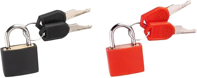 2 Pack TSA Approved Luggage Locks - Suitcase Padlocks with Keys, Travel Baggage Locks for School Gym Lockers, Laptop Bags & Outdoor Gear (Red + Black)