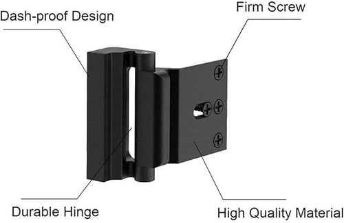 2 Pack Door Reinforcement Locks with 8 Screws, Home Security Door Lock for Toddler, Childproof Door Lock Night Lock Withstand 800 Lbs (Black)
