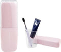 Toothbrush Travel Case, 2-in-1 Large Capacity Toothbrush Holder and Rinse Cup with Cover for Traveling, Camping, Gym, and Trips (Pink)