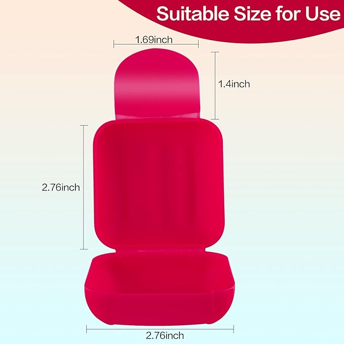 2 Pcs Small Size Plastic Soap Case Holder Container Box Home Outdoor Hiking Camping Travel,2.75 * 2.75 * 1.65 inch Rose