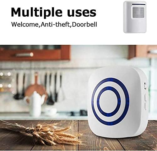 Seanme Motion Sensor Alarm, Wireless Driveway Alarm, Home Security Business Detect Alert with 4 Sensor and 1 Receiver,38 Chime Tunes - LED Indicators for Indoor Use