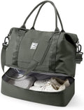 Spirit Travel Duffel - 18x14x8 Inches Weekender Overnight Bag with Shoes Compartment, Trolley Sleeve, Carry On for Airplanes, Sport Tote Gym Bag - Green