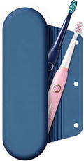 Silicone Electric Toothbrush Travel Case, Manual Toothbrush Travel Cover for Men and Women,Toothbrush Holder for Travel,Gym and More, Fits Most Manual and Electric Toothbrushes - Blue