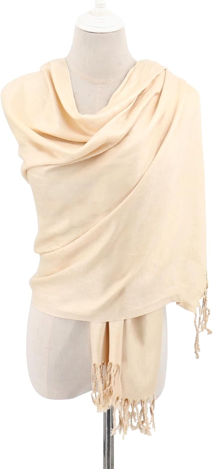 Soft Silky Pashmina Shawl Wraps Solid Colors Scarf for Wedding Evening Dresses
