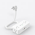 Kakyanill European Travel Plug Adapter, Type E F Plug Adapter, 4 AC Outlets, 3 USB Ports (2 USB C), 5ft Flat Extension Cord, for Germany France Travel