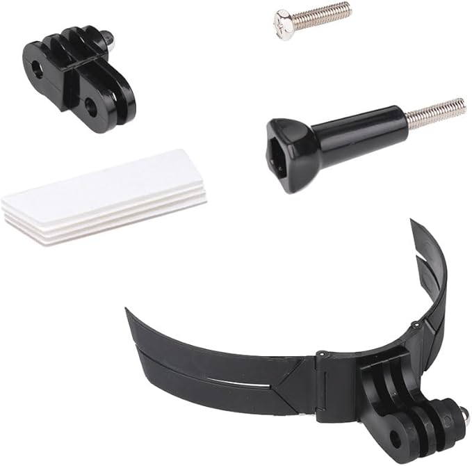 Motorcycle Helmet Chin Mount Kits with Adhesive Curved Pads Compatible with GoPro Hero 13, 12, 11, 10, 9, 8, 7, (2018), 6 5, Hero Black, Session, Xiaomi Yi, SJCAM, Campark (Version B)