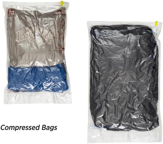 Eagle Creek Pack-It Compression Bags for Travel Set - Featuring One-Way Pressure Valve & Zip - For Efficient Travel Bag Packing - Water Resistant - Clear - Medium/Large (Pack of 2)