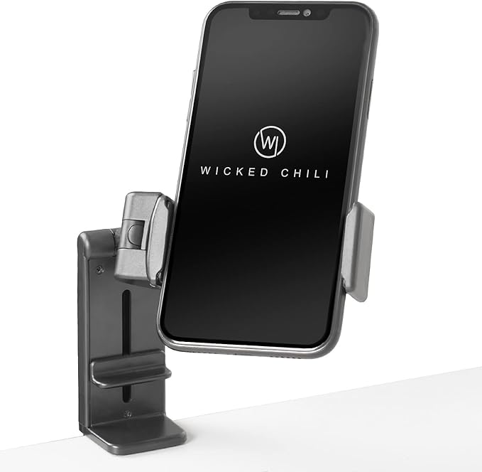 Wicked Chili 2X Airplane in Flight Phone Holder | Travel Essential Gadget for Plane | Universal Foldable Pocket Size Smartphone Mount | 360° Rotation | Train Work Monitor Kitchen & Video (Patented)