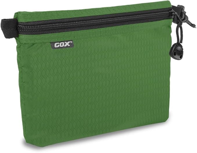 GOX Travel Toiletry Bag, Carry On Small Zipper Pouch, Cosmetic Kit Makeup, Digital Bag, Water Repellent Nylon (Blackish Green)