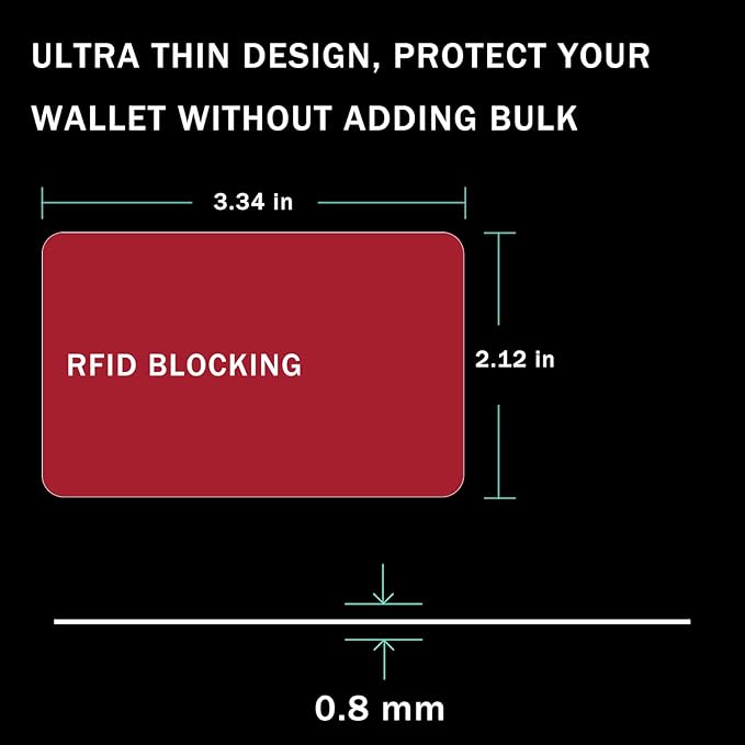 RFID Blocking Card - 3 Pack, Contactless NFC Credit Card ID Protection Safe Bank Card Passport Entire Wallet Purse Shield Protector Blocker Guard (Pack of 3, Red)