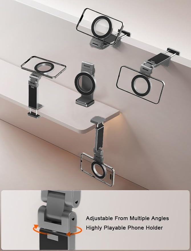 Universal Magnetic Airplane Phone Holder Multi-Directional 360° Rotation Phone Mount Flexible Rotation Travel Essentials Adjustable Phone Stand