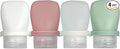 1oz Travel Bottles for Toiletries, Silicone Leak-Proof TSA Approved Travel Size Containers (4-Pack) - Reusable Refillable Bottles for Shampoo, Body Wash, Lotion (#2Whtie Clear Green Pink)