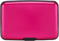 ELFISH Mini RFID Aluminum Wallet Credit Cards Holder Business Card Case Metal ID Case for Men Women (Pink)
