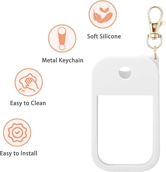 Silicone Case for Touchland Hand Sanitizer Spray 1 FL OZ., Stylish Protective Cover with Keychain Hanging Accessory