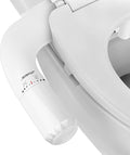 Jamini Ultra-Slim Non-Electric Toilet Bidet Attachment with Dual Nozzles, Rear and Female Front Wash, Single Cold Water with Adjustable Pressure, 0.23" Slim Design, Detachable for Easy Cleaning