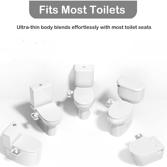 Bidet Attachment for Toilet Ultra-Slim Bidets for Existing Toilets, Non-Electric Bidet Toilet Seat Self-Cleaning Retractable Nozzles Badays for Toilets, Quick & Easy Installation Bedets