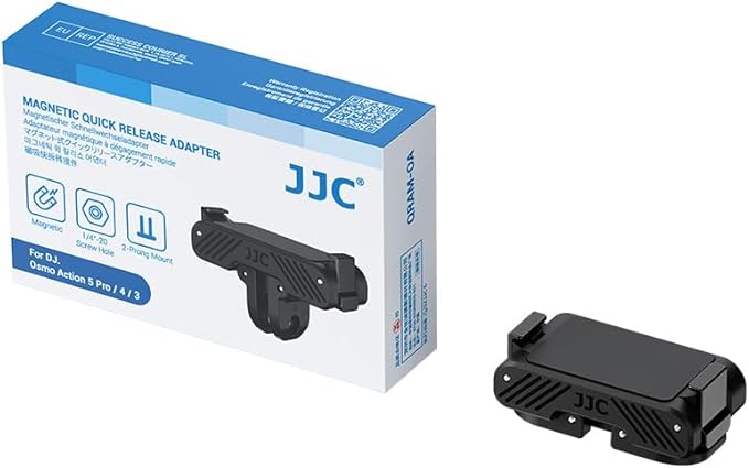 JJC Action 5 Magnetic Quick Release Adapter for DJI Osmo 360 Action 5 pro 4 3 Accessories, Replace OEM Quick Release Mount, with Folding Claws & 1/4 Screw Hole, Heavy Duty Nylon Extension Adapter Base