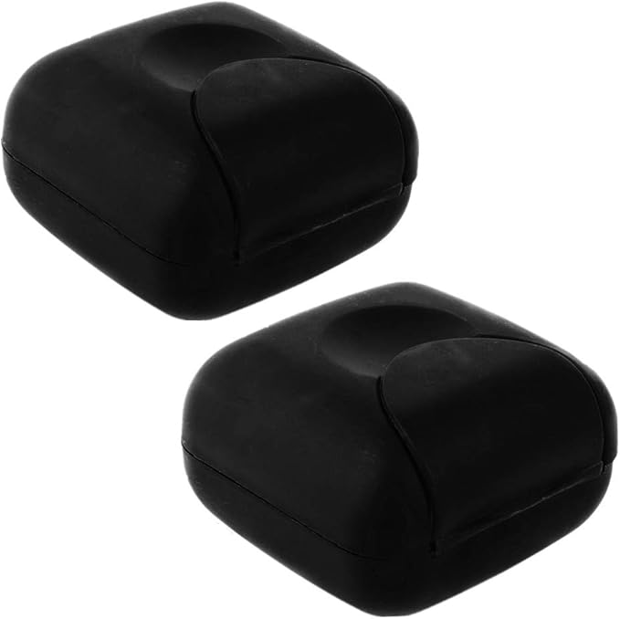 2 Pcs Small Size Plastic Soap Case Holder Container Box Home Outdoor Hiking Camping Travel,2.75 * 2.75 * 1.65 inch Black