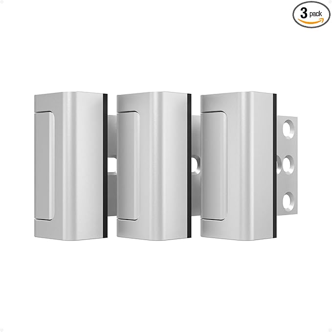 Greatalent 3Pack Home Security Door Reinforcement Lock Childproof, Door Locks for Kids Safety, Door Lock Latch Stopper for Front Door Inside Top of Door, Aluminum Construction Finish