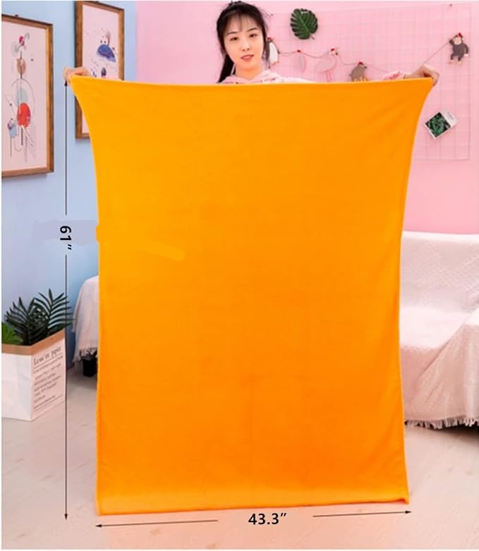 YUDONG Kids Stuffed Animal Travel Blanket and Pillow Set, Adorable 3 in 1 Multifunctional Fruit Plush Pillow with Hand Warmer Design, Perfect for Travel, Camping, Car, Home and Office (Orange)
