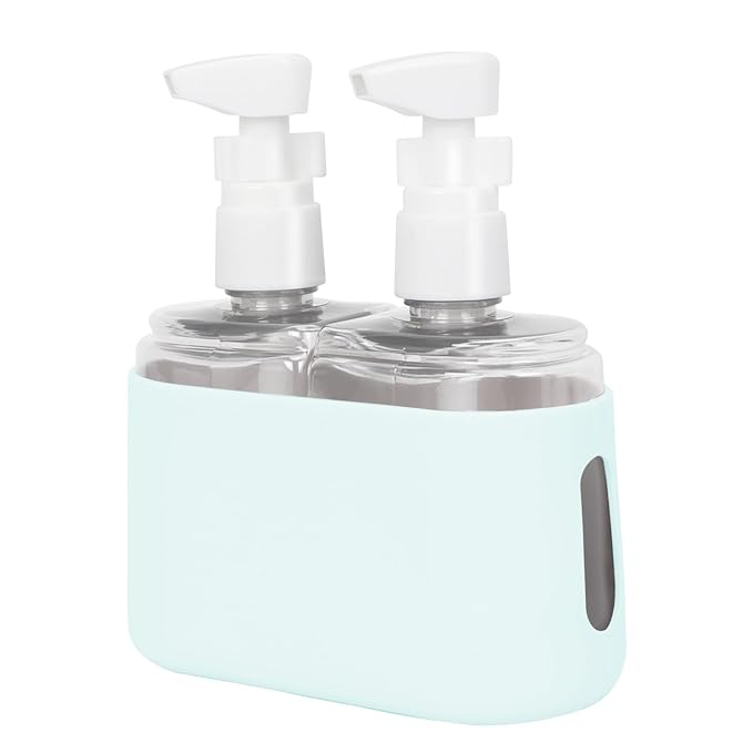 Songaa Travel Bottles For Toiletries - Travel Shampoo And Conditioner Bottles For Toiletries, 2 In 1 Toiletry Bottle Travel Containers, Travel Size Toiletry Bottle Pump Liquid Holder For Travel - Blue