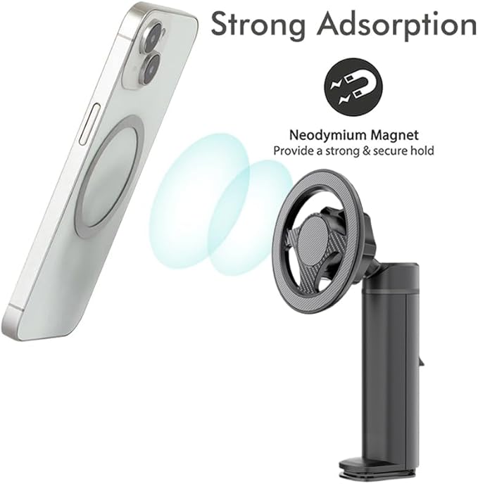 ARFUKA Magnetic Phone Holder Mount for Airplane Travel - Adjustable 360° Rotation, Hands-Free Desktop Mount & Phone Stand (Home Office & Airplane Travel Essentials)