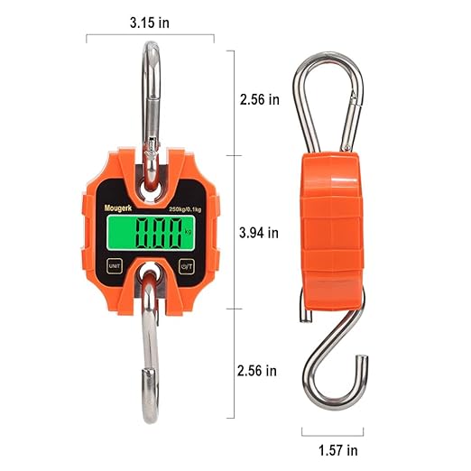 Digital Hanging Scales Portable Heavy Duty Crane Scale 250 kg 500 lb 2 AAA Batteries(Not Included)