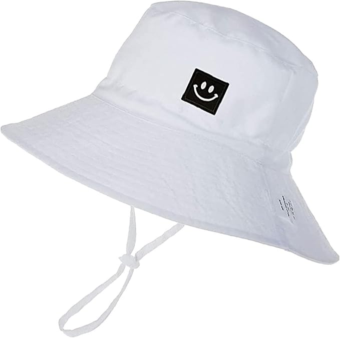 55cube UPF 50+ Baby & Toddler Sun Hat, Wide Brim Infant Bucket Hat for Beach & Outdoors, Adjustable Fit for Ages 0-4 Years