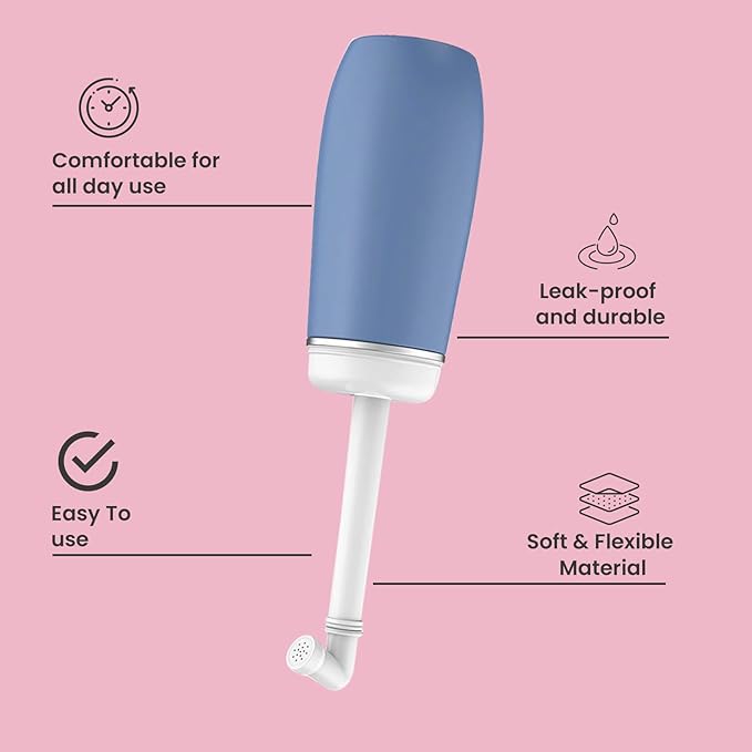 Portable Bidet for Travel - Friendly Handheld Personal - Peri Bottle - with 400ml Capacity, Convenient & Leakproof Design for Personal Hygiene Cleaning - Portable Bidet for Women and Men. (Blue)